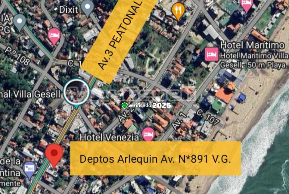 Arlequin 3 y 109 2 Amb - Vista principal de alojamiento en Villa Gesell, Costa Atlántica Argentina